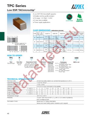 TPCL105M010R5000 datasheet  